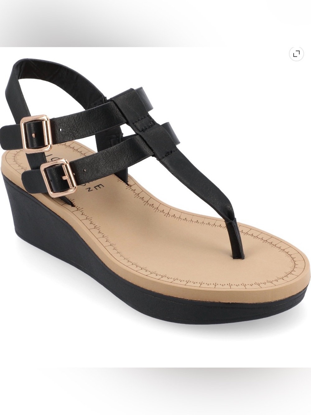 NWOT Journee Women’s Bianca Wedge Heel Buckle Sandals